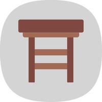 Stool Flat Curve Icon vector