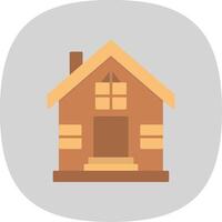 Hut Flat Curve Icon vector