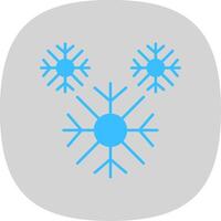 copo de nieve plano curva icono vector