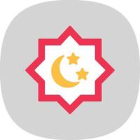 Islamic Star Flat Curve Icon vector