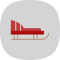 Sled Flat Curve Icon vector