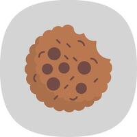 Galleta plano curva icono vector