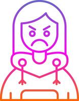 Angry Line Gradient Icon vector
