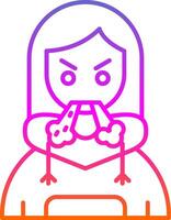 Angry Line Gradient Icon vector