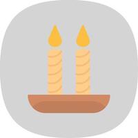 Candle Flat Curve Icon vector