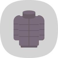 Puffer Coat Flat Curve Icon vector