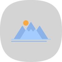Mountain Flat Curve Icon vector