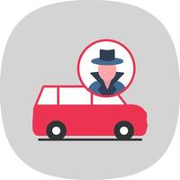 Thief Van Flat Curve Icon vector