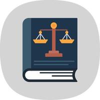 Law Book Flat Curve Icon vector