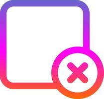 Delete square Line Gradient Icon vector