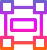 Rectangle frame Line Gradient Icon vector
