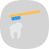 Brushing Flat Curve Icon vector