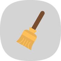 Broom Flat Curve Icon vector