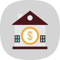 House Saving Flat Curve Icon vector