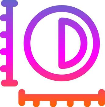 dimensionamiento línea degradado icono vector