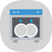 Dish Washing Flat Curve Icon vector