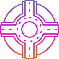 Roundabout Line Gradient Icon vector