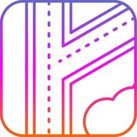 Road Line Gradient Icon vector