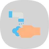 Washing Hands Flat Curve Icon vector