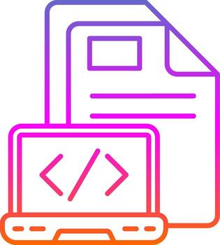 Coding Line Gradient Icon vector
