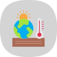 Global Warming Flat Curve Icon vector