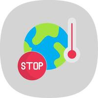 Stop Global Warming Flat Curve Icon vector