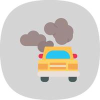 coche contaminación plano curva icono vector