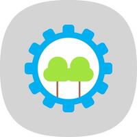 Forest Management Flat Curve Icon vector