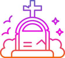 Grave Line Gradient Icon vector