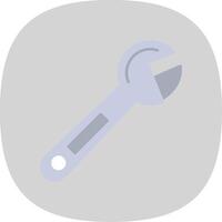 Adjustable Wrench Flat Curve Icon vector