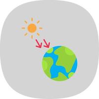 Solar Radiation Flat Curve Icon vector