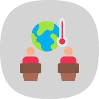 Global Warming Debate Flat Curve Icon vector
