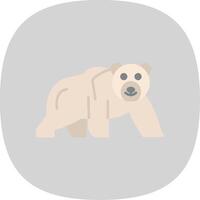 Polar Bear Flat Curve Icon vector