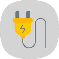 Plug Flat Curve Icon vector