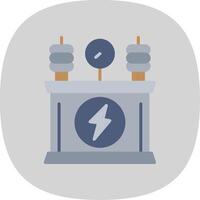 Power Transformer Flat Curve Icon vector