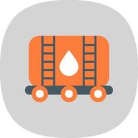 Oil Tank Flat Curve Icon vector