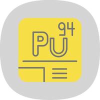 Plutonium Flat Curve Icon vector