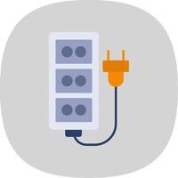 Extension Cord Flat Curve Icon vector