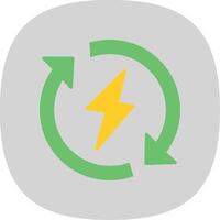 Renewable Energy Flat Curve Icon vector