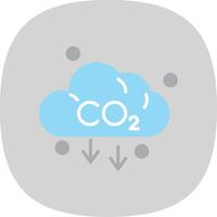 co2 plano curva icono vector