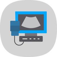 Ultrasound Flat Curve Icon vector