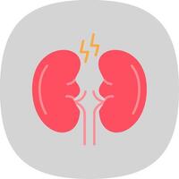 Kidney Flat Curve Icon vector