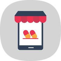 Online Pharmacy Flat Curve Icon vector