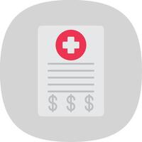 Medical Bill Flat Curve Icon vector