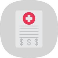 Medical Bill Flat Curve Icon vector