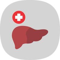 Liver Flat Curve Icon vector