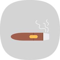 cigarro plano curva icono vector