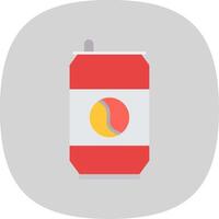 Soda Can Flat Curve Icon vector