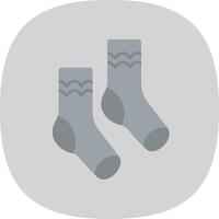 Pair of Socks Flat Curve Icon vector