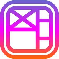 Layout Line Gradient Icon vector